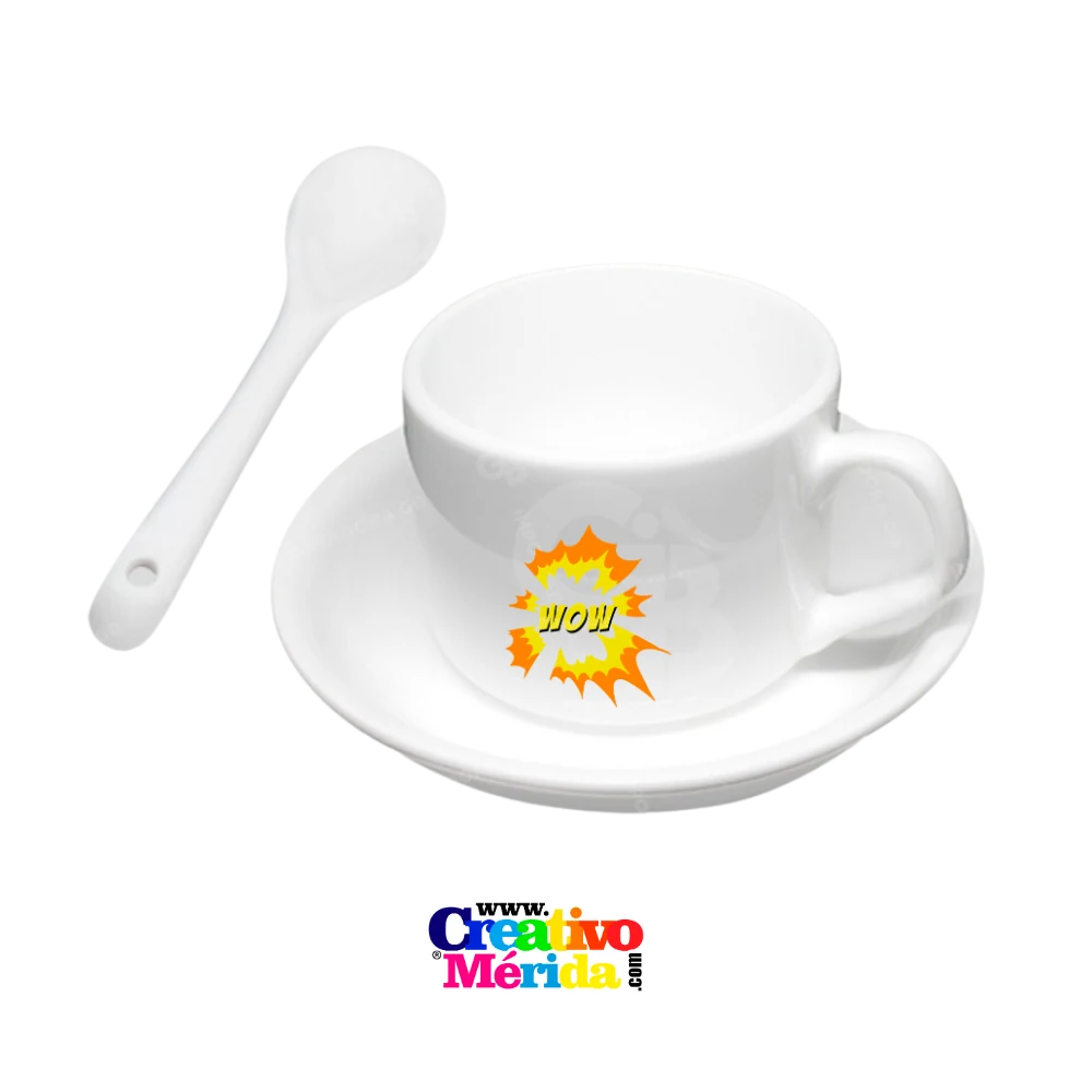 Imagen principal de Taza de 3 oz con plato y cuchara