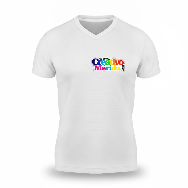 Camisetas Poli-algodón cuello en V DTF personalizado